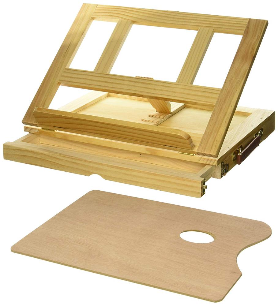 prsfessional artists adjustable luxury wooden table desk box easel stand