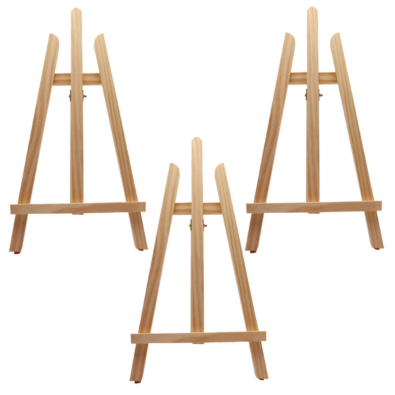 Art Tabletop Display Tripod Holder Stand 14 Inch Tall Wood Mini Easel for Kids and Party