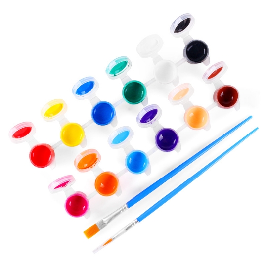 12 Colors Small Acrylic Paint with Paint brush