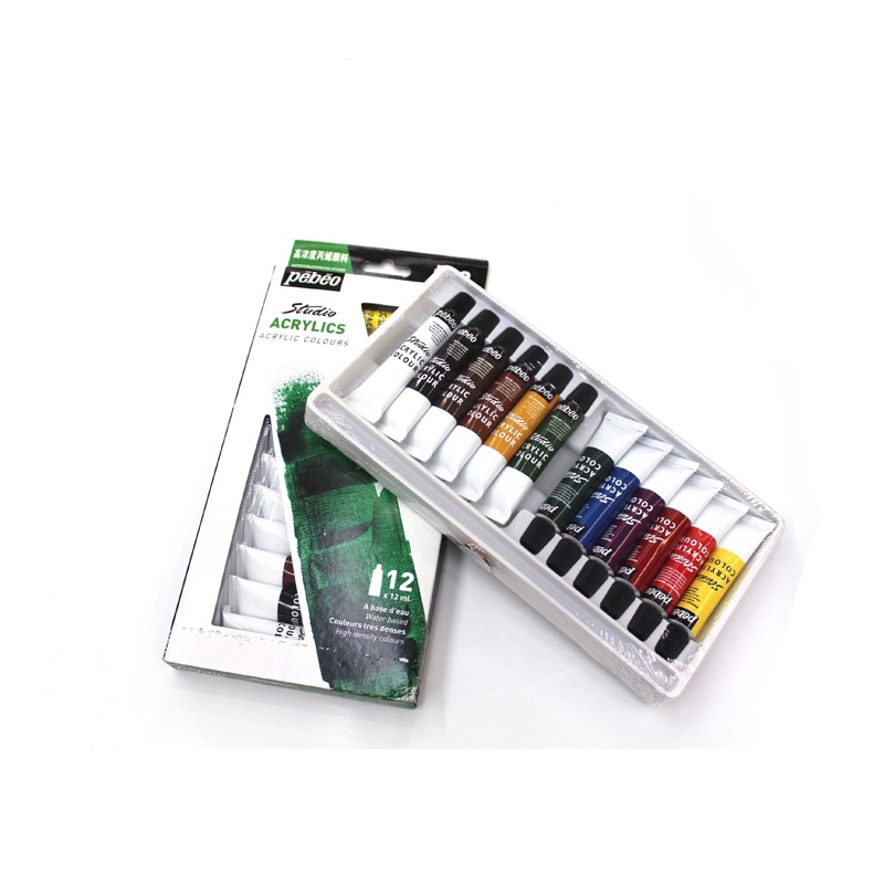 Professional 12x12ml Pebeo brand acrylic paint For Art