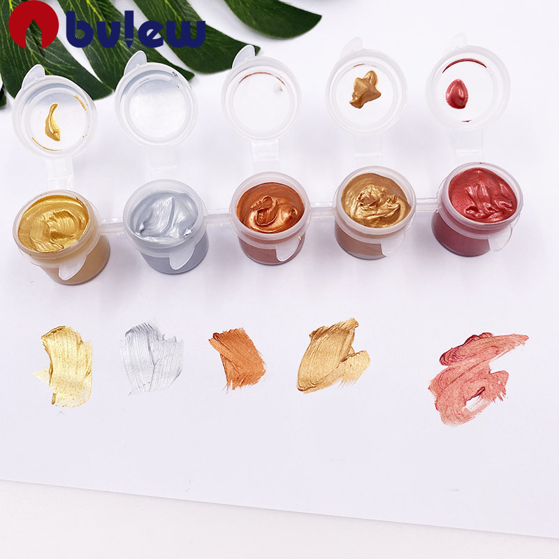 Art Mini 3ml Metallic Acrylic Paint Pots Strips for Kids Student Painting