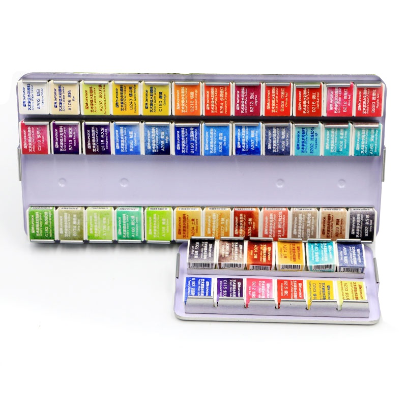 Professional Artist Grade 12 24 36 48 Colors Artist Grade Solid Watercolor Paint For Artist Painting