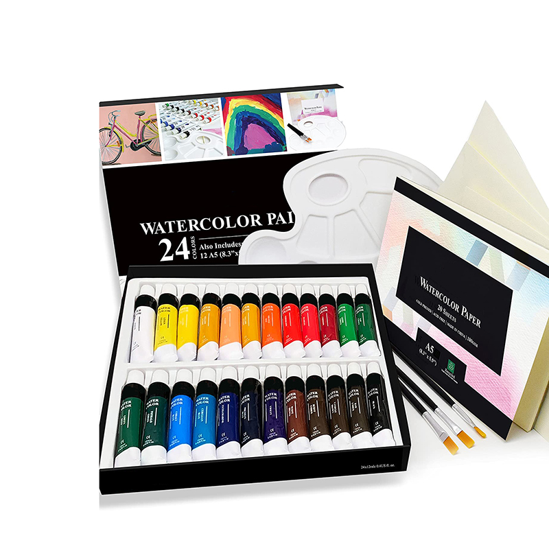 Professional Artists 24 Tubes Colorful Watercolor Paint For Watercolor Painting