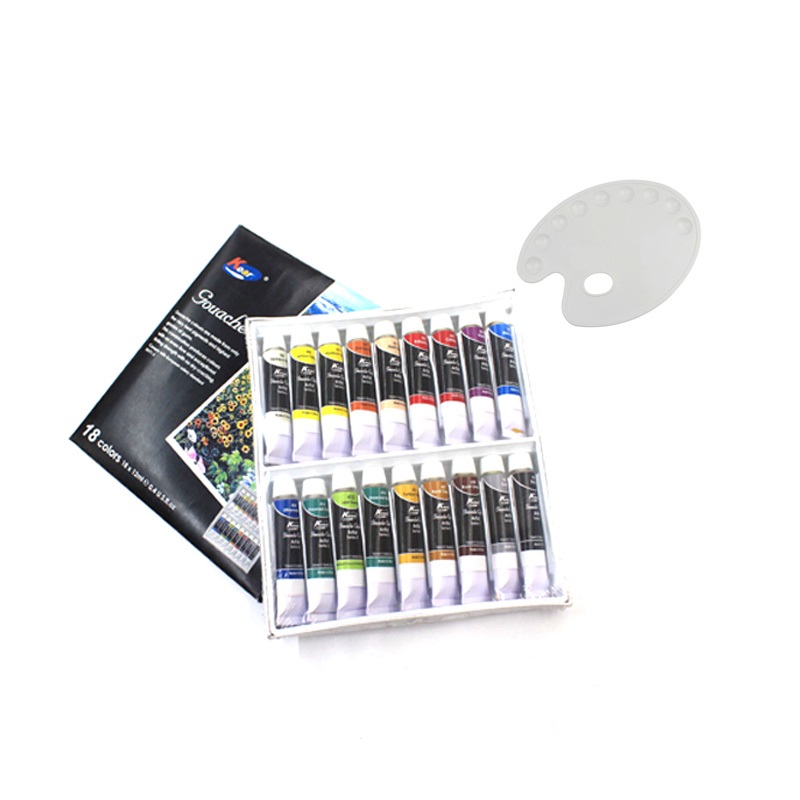 Artist supply Non-toxic wholesale 18 color aluminum tube painting gouache color set