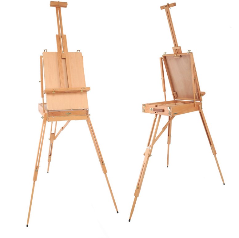 French Easel Artist Wooden Paint easel box Sketch Box Portable Folding Durable Display Easel