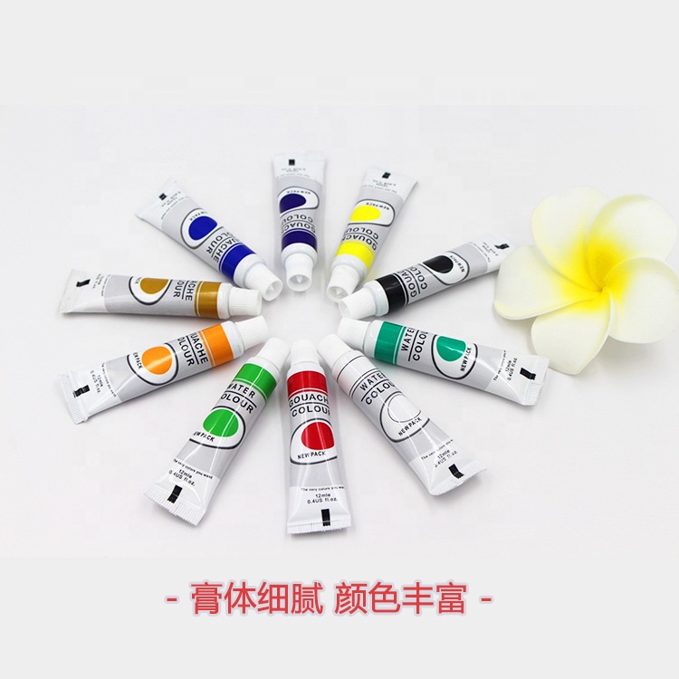 12 Colors 12ml Water Color Paint Premium Vivid Watercolor Artist Aluminum Tube Paint Set for Wholesale