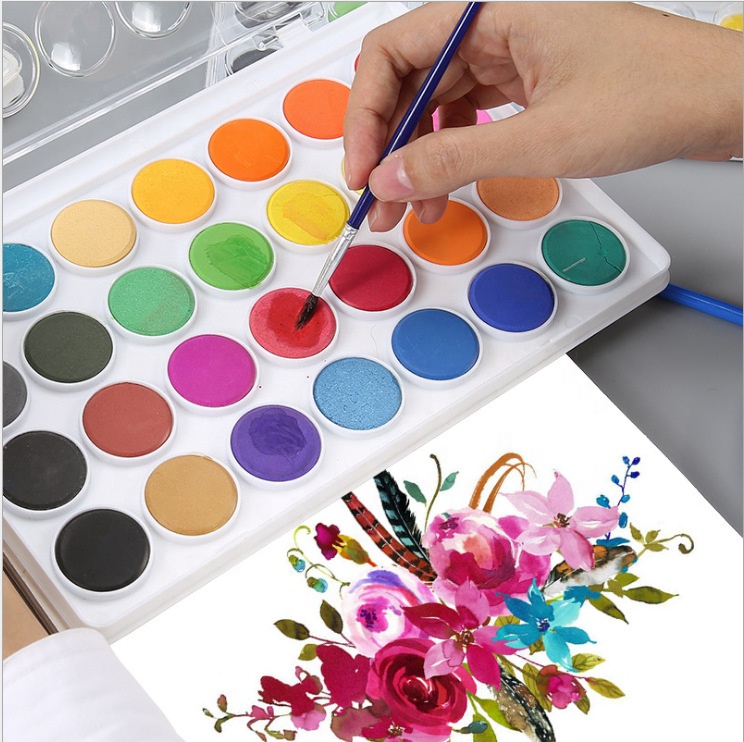 36 Colors Watercolor Paint with Paint Brushes Watercolor Palette Paint Set for Adults and Kids for Beginners and Artists