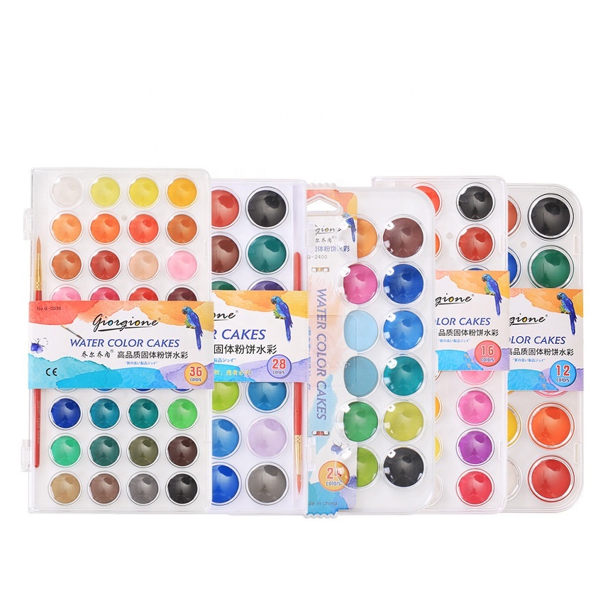 12/16/24/28/36/48 Colors Watercolor Paint Set Non-toxic Water Color Paints Sets for Kids Adults Beginners and Artists Painting
