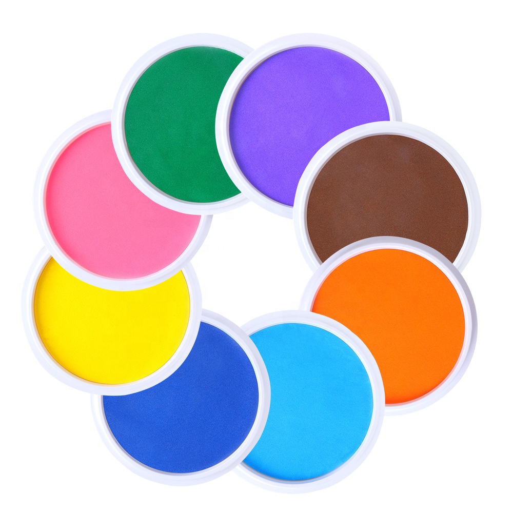Wholesale 22cm Child Finger Painting Ink Pad Stamp DIY Craft Cardmaking Large Round Pad for Kids Education Drawing Toys
