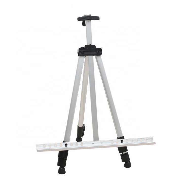 Artist Easel Stand Aluminum Metal Tripod Adjustable Easel for Painting Canvases for Table-Top/Floor Drawing and Displaying