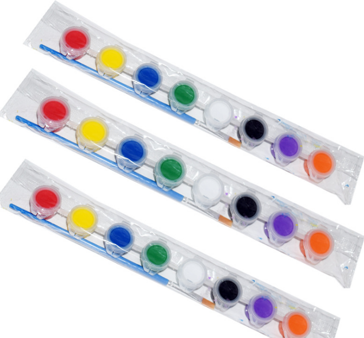3ml 8 strips paint with 1 pc plastic brush for paint cups party supplies basics acrylic paint containers with lids