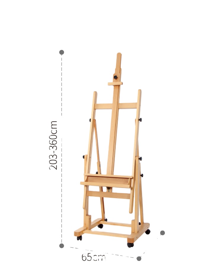 Professional Master Studio Easel Art Professional Easel with Casters Beech Wooden Easel
