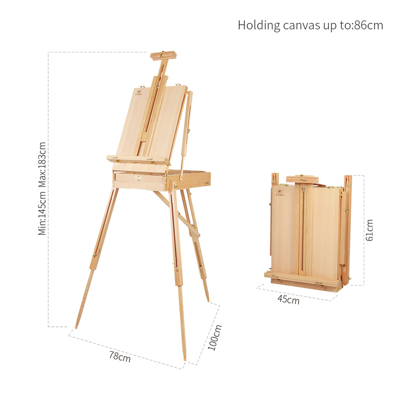 French Easel with Sketch Box Art Painting Easel for Adults with Shoulder Strap Portable French Style Easels for Painting&Drawing