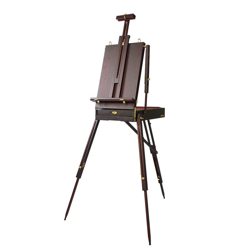 French Easel Box Beech Wooden Tripod Art Easel Portable Sketch Drawing Box Artist Painting Foldable HX-3S