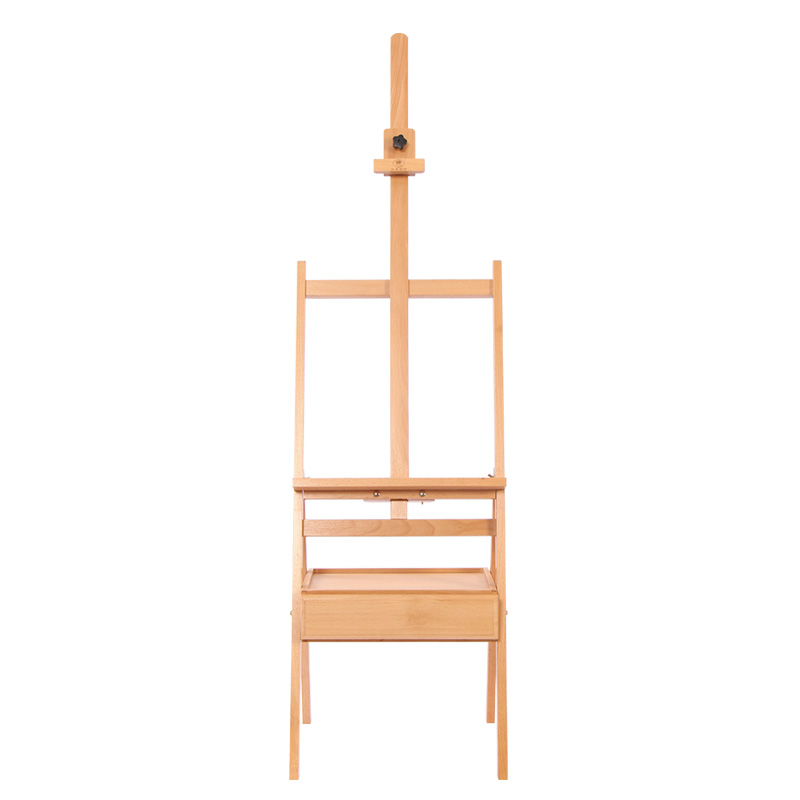 Adjustable Floor Wooden Artist Easel H-Frame with Art Supply Storage Drawer