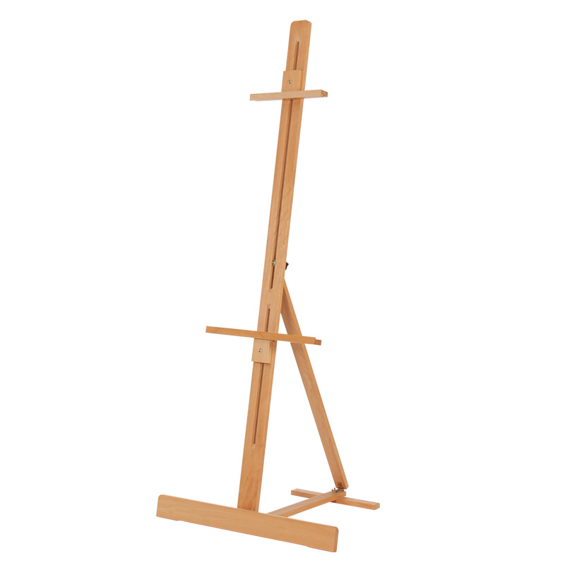 Desain Inovatif Kustom Sederhana Portable Beech Display Easel Adjustable Display Easel I- Frame