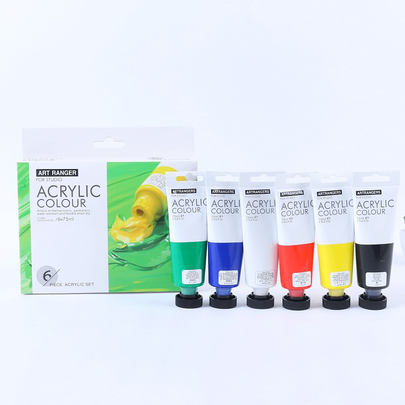 Art Rangers Acrylic Paints Set Nail Colours Paint Set 75ml *6 colors NON-WASHABLE