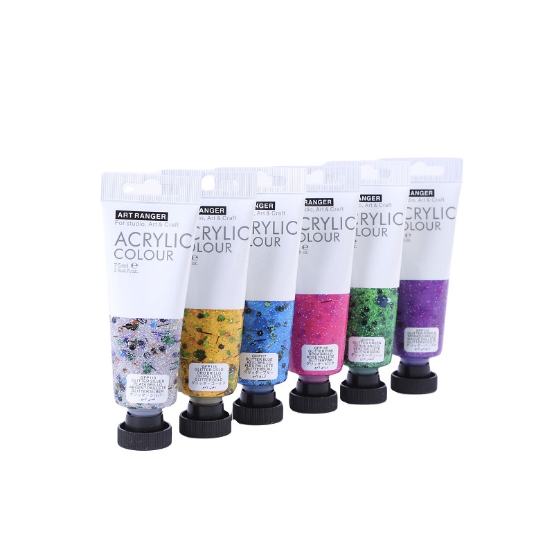 Glitter Acrylic Paint Golden Acrylic Color Tube 75 ml