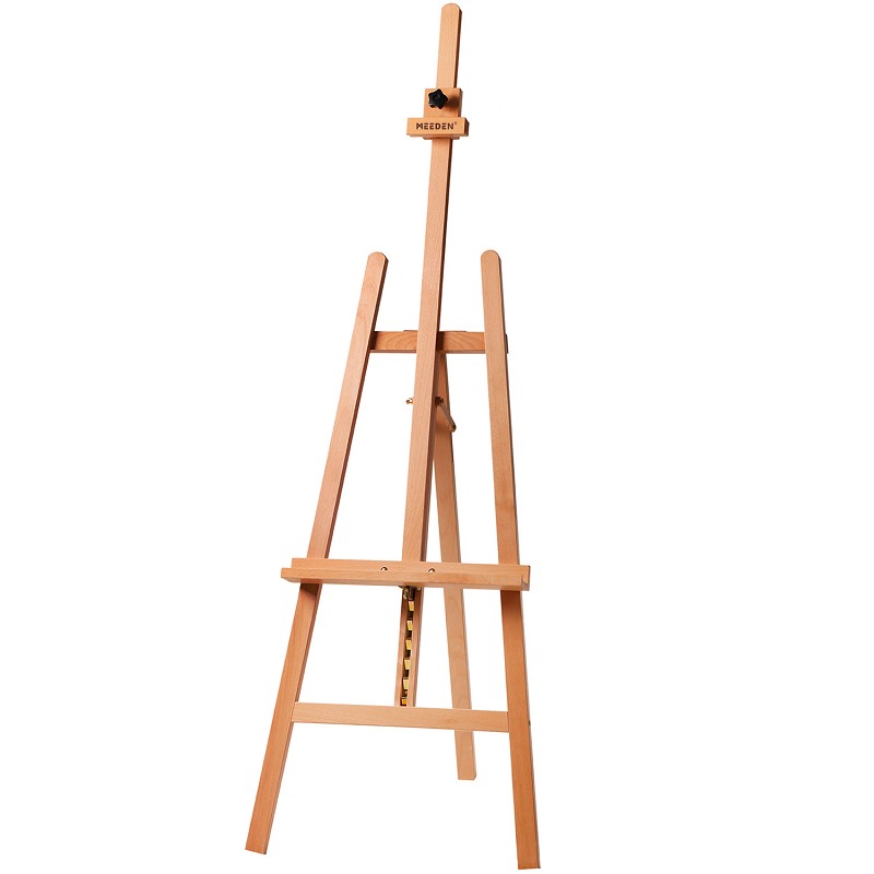 Basic Studio Easel Wood Artist Easel A-Frame Floor Adjustable Height Painting Easel