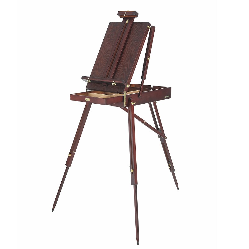 French Easel,Beech Wood Sketch Easel Box with Foldable Legs,Drawer Storage and Palette Tray,Portable Artist Easel outdoor