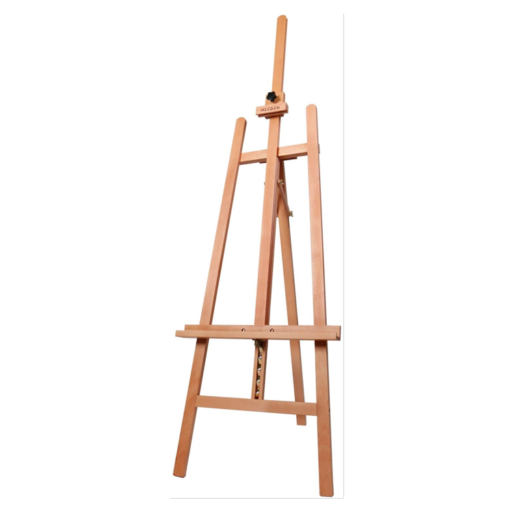 Large Basic Studio Easel Solid Beech Wood Artist Easel A-Frame Floor Painting Easel