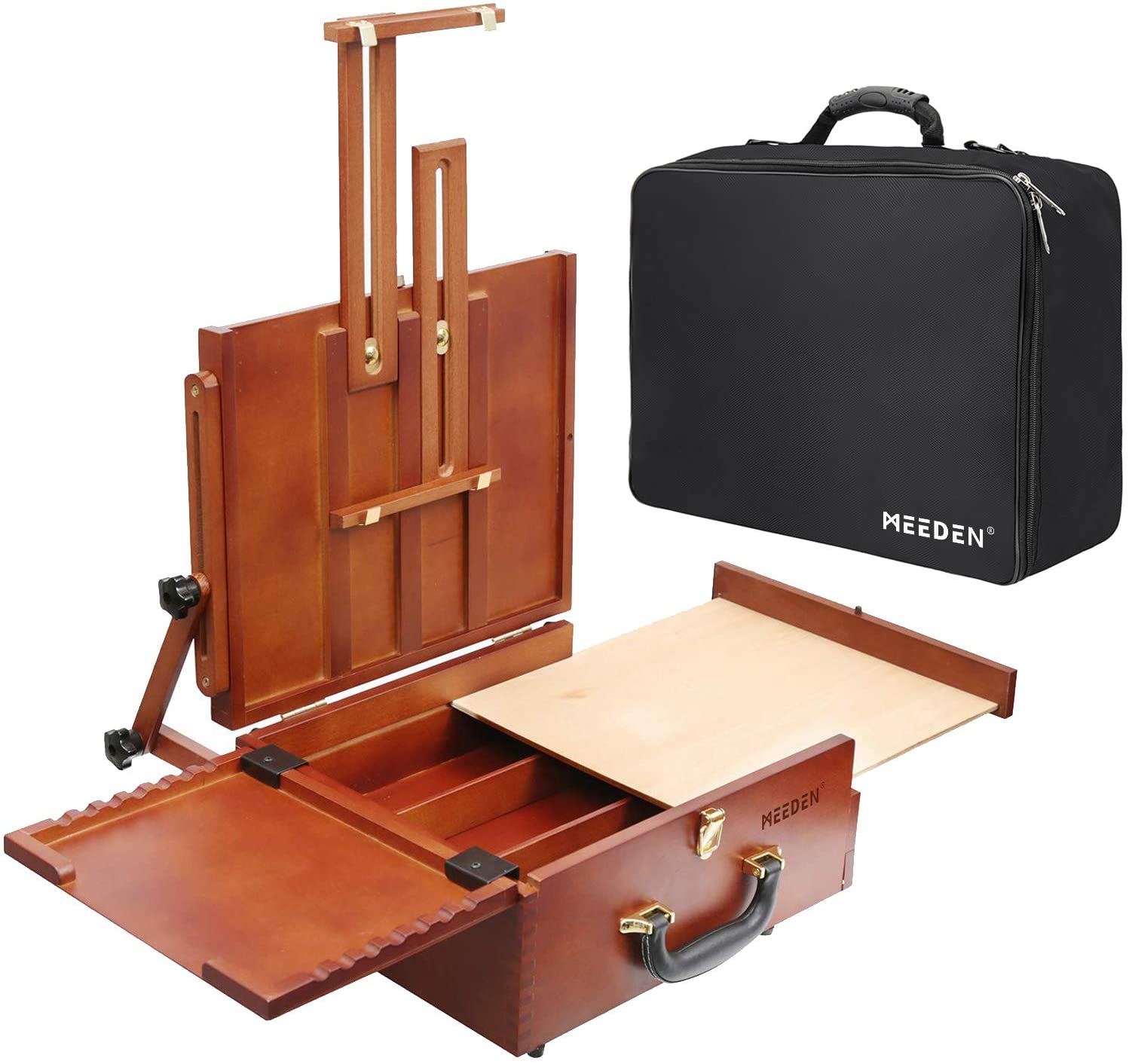 Lightweight and Portable French Easel Box with Storage Painting with Nylon Carry Bag Ultimate Pochade Box