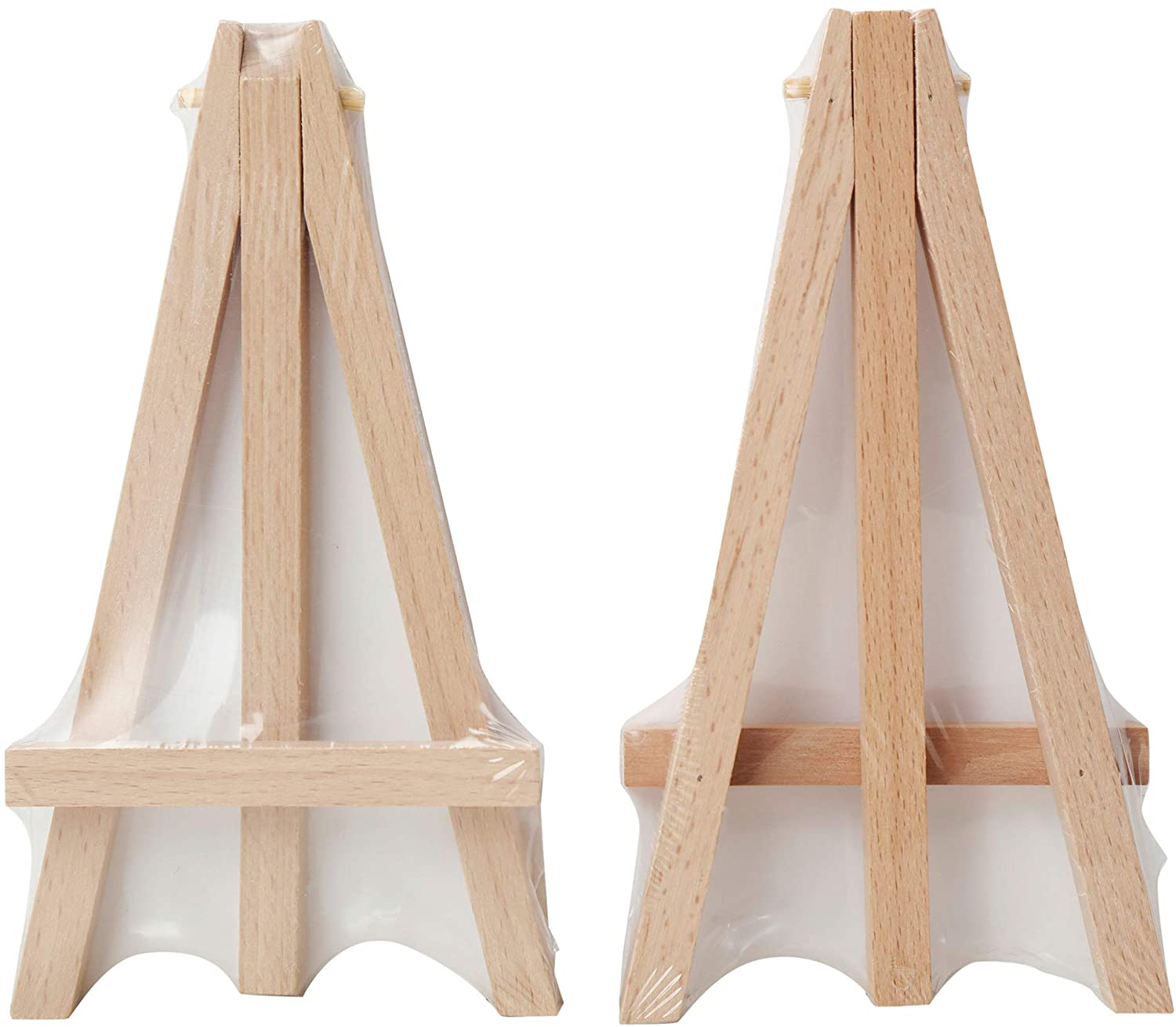 6 Inch Mini A-Frame Beech Wood Easel 48Pack Small Wood Display Stand for Displaying Small Canvases
