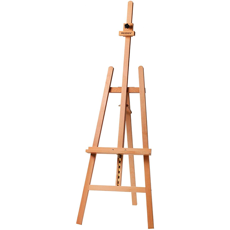 Basic Studio Easel Wood Artist Easel A-Frame Floor Adjustable Height Painting Easel