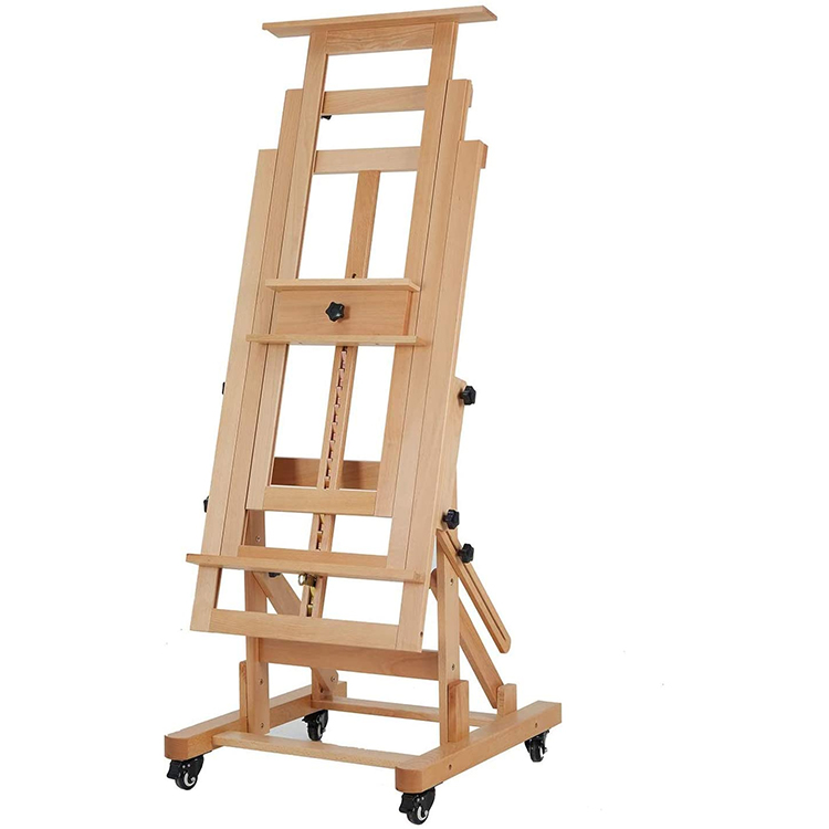 Holds Canvas Art Up to 78.7 High Deluxe Movable H-Frame Studio Easel Solid Beech Wood Artist Easel