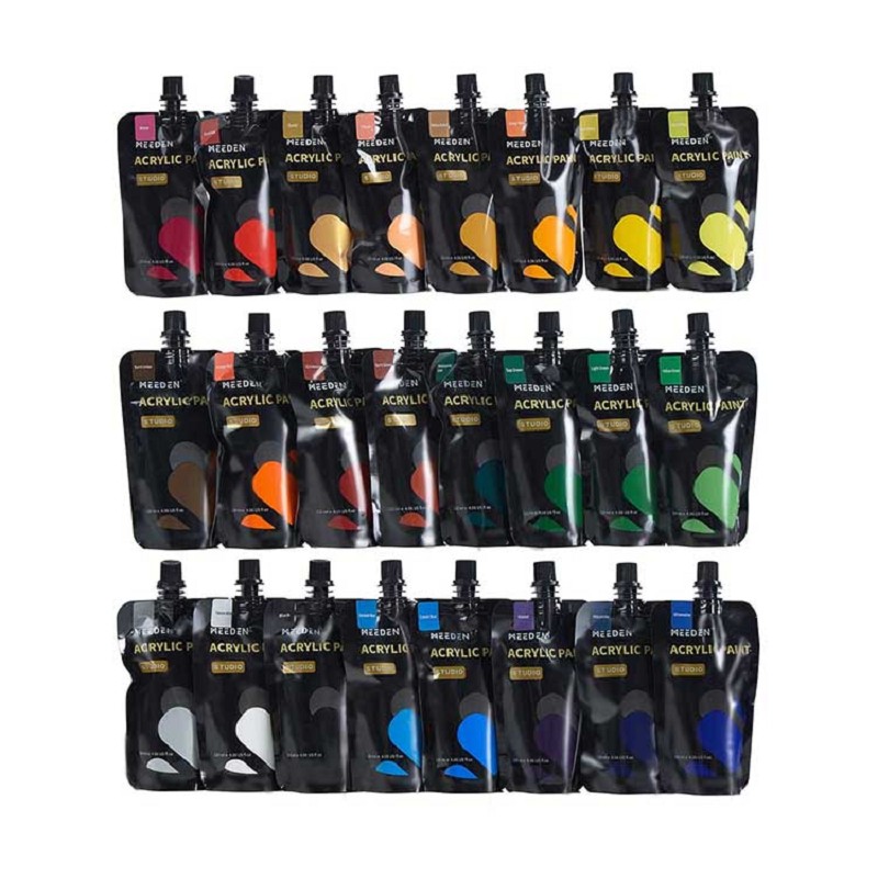 Acrylic Paint Set of 24 Colors Pouches (120 ml/4.06 oz.)