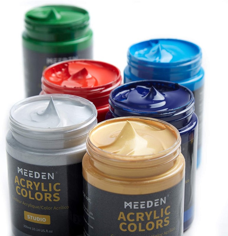 Non-Toxic 300ml10.14 oz Acrylic Paints 15 Colors Set for Create Art & DIY Projects