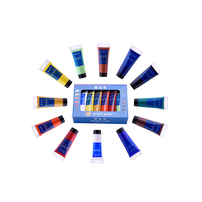 Non-toxic 75ml artist oil acrylic color painting tubes set