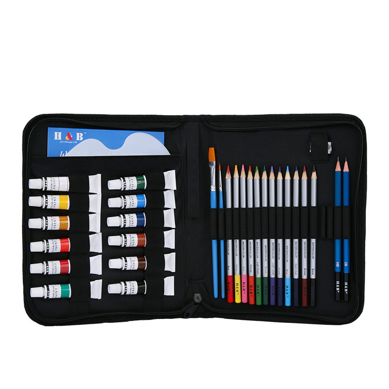 31pcs artists drawing watercolor acrylic paint brush set
