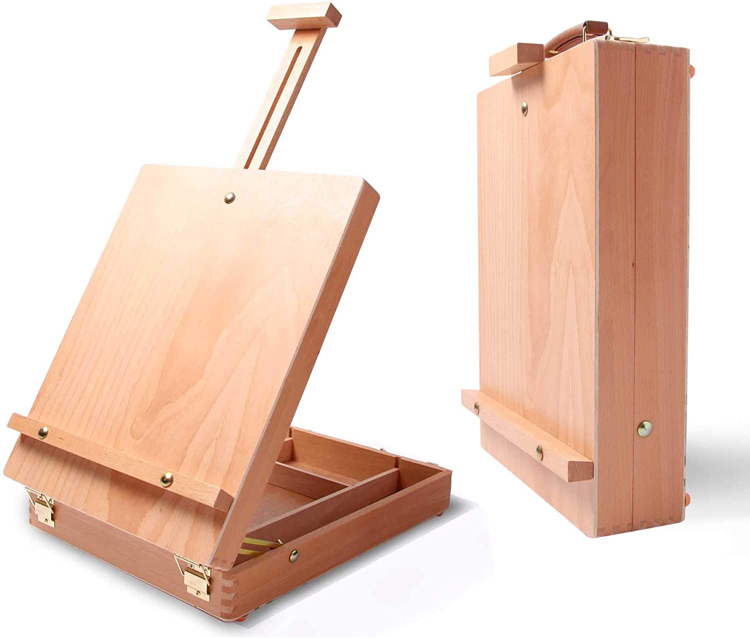 2020 Professional Artist Wooden Easel Box Portable Desktop Box Wood Desk Table Easel