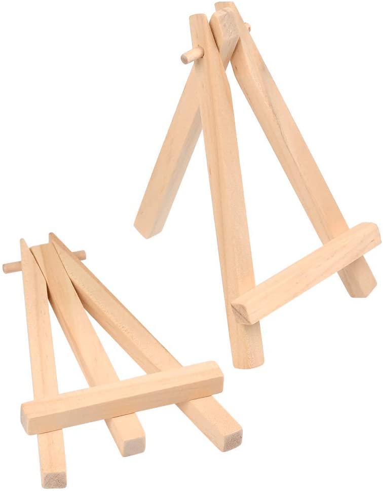 Custom Adjustable Wooden Mini Artist Easel And Canvas for Kids Drawing