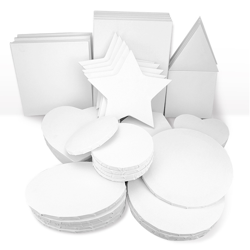 New Pattern Artist Cotton Canvas Board Wood Painting Panels Blank Hexagon Ellipse Boards Fluid Painting