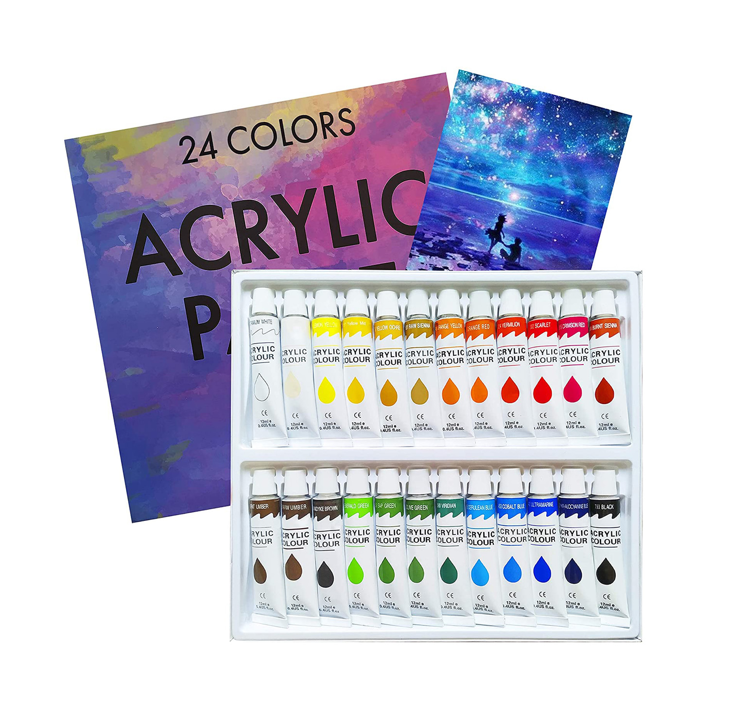Wholesale Permanent Quick Drying Water Soluble Acrylic Paint Set For Beginner