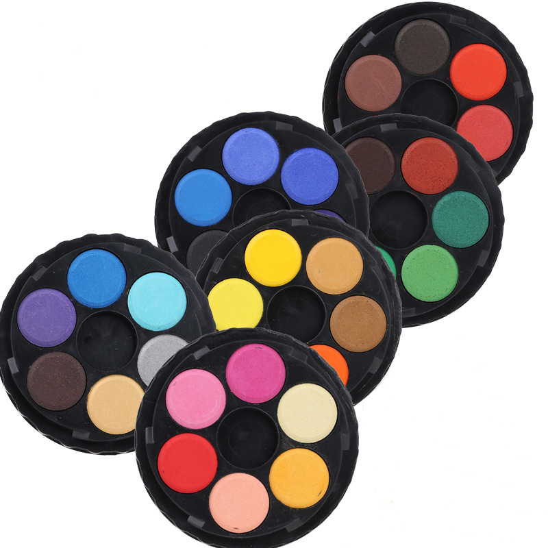 Custom12/24/36/48 colors circular stackable watercolor paint with fountain penil