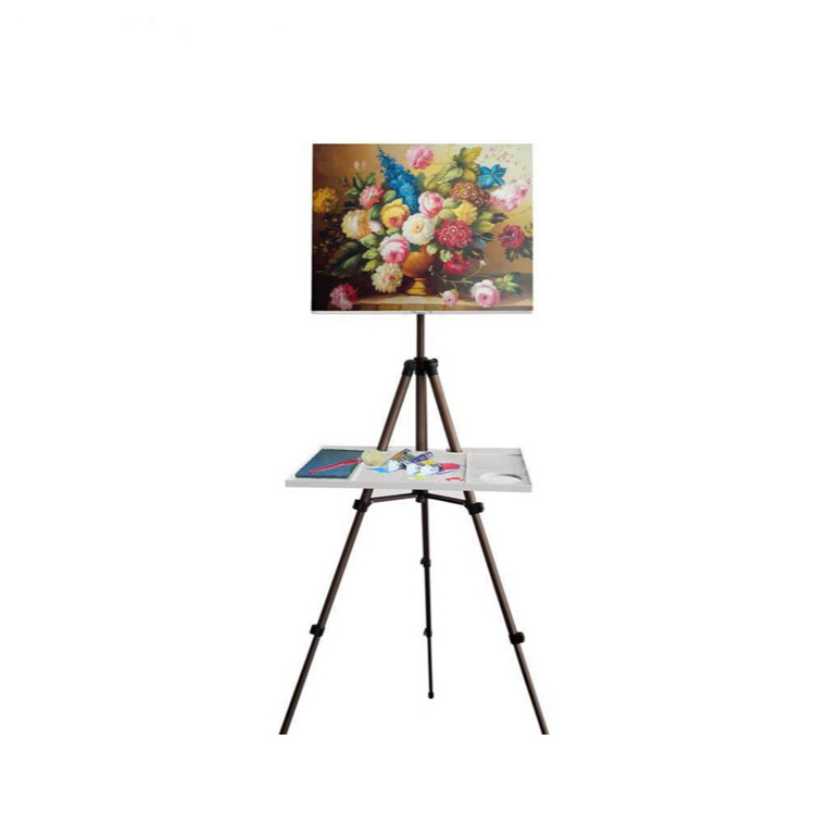 The Latest Product Promotional Portable Tripod Easel With Bookshelf For Kids Stretch Aluminium Alloy Art Easel