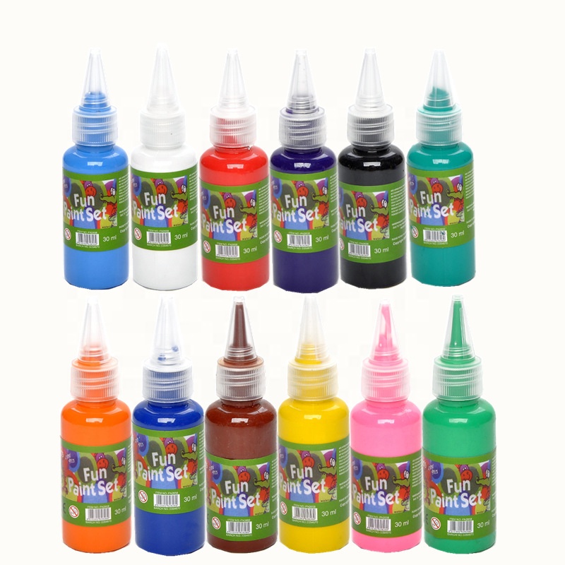 30ml Acrylic Finger Paint Set Washable Kids Finger Paint Supplies for Kids Non-toxic Paints 12 Colors for Option 30ml,30ml Loose