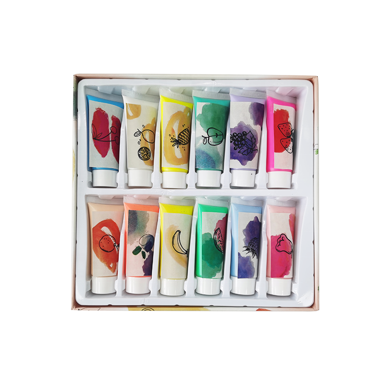 Wholesale 12 Colors 21ml Soft Tube Packing Kids Scented Craft Acrylic Paint Set