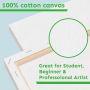 Stretched Canvas, Primed White Blank Canvas,Art Supplies for Acrylic Pouring and Oil Painting, 100% Cotton