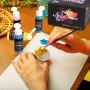 Art Supply 36 Colors (60ml, 2oz) with 3 Brushes & 1 Palette kids art acrylic paints set