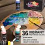 Art Supply 36 Colors (60ml, 2oz) with 3 Brushes & 1 Palette kids art acrylic paints set