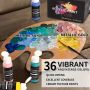 36 Colors (60ml, 2oz) with 3 Brushes & 1 Palette kids art acrylic paints set