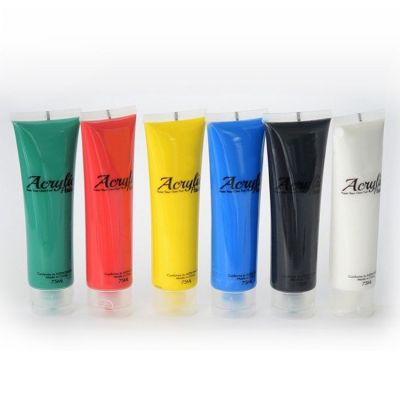 6 Colors Acrylic Paint 75ml/Tube Artist Painting Set