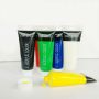 6-Pack 2.5 FL Ounce Tubes Primary Acrylic Paint Set for Painting Canvas, Clay, Fabric, Nail Art, Ceramic & Crafts