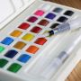 Travel Pocket Watercolor Field Sketch Set - 36 assorted Colors with 2 Water Brushes
