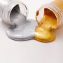 2 Oz. Heavy-Body Metallic Golden Silver Copper Acrylic Paint