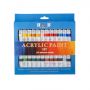 24 colors 12ml art acrylic paint and acuarela watercolor paint set